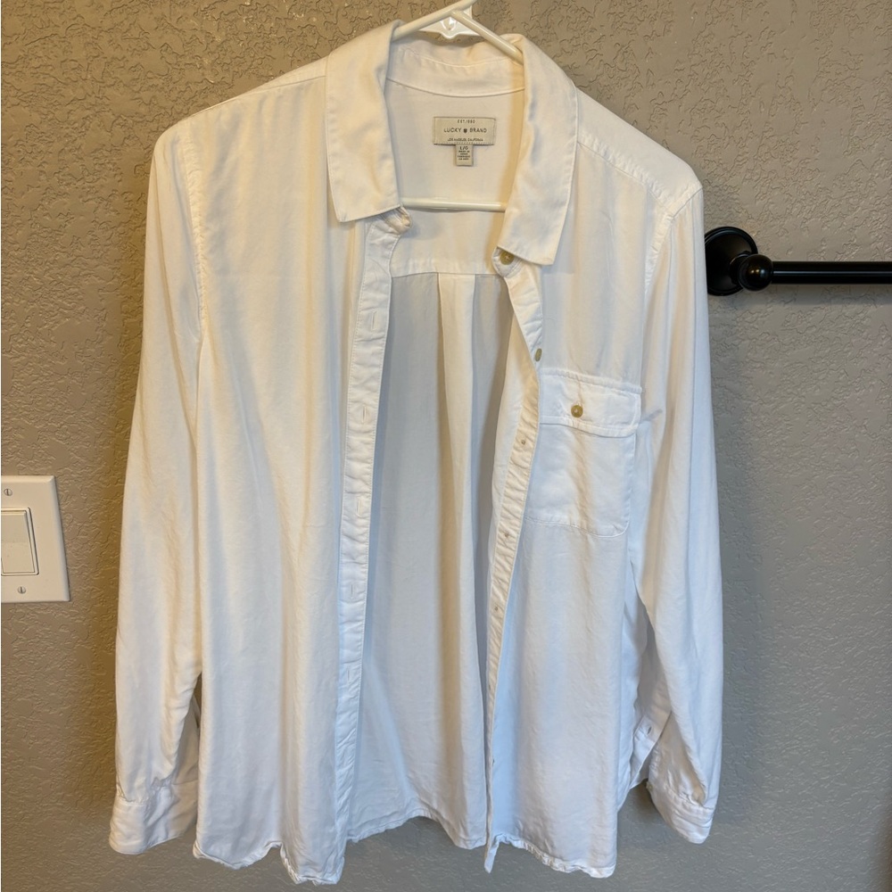 Lucky Brand White Button-Down Shirt